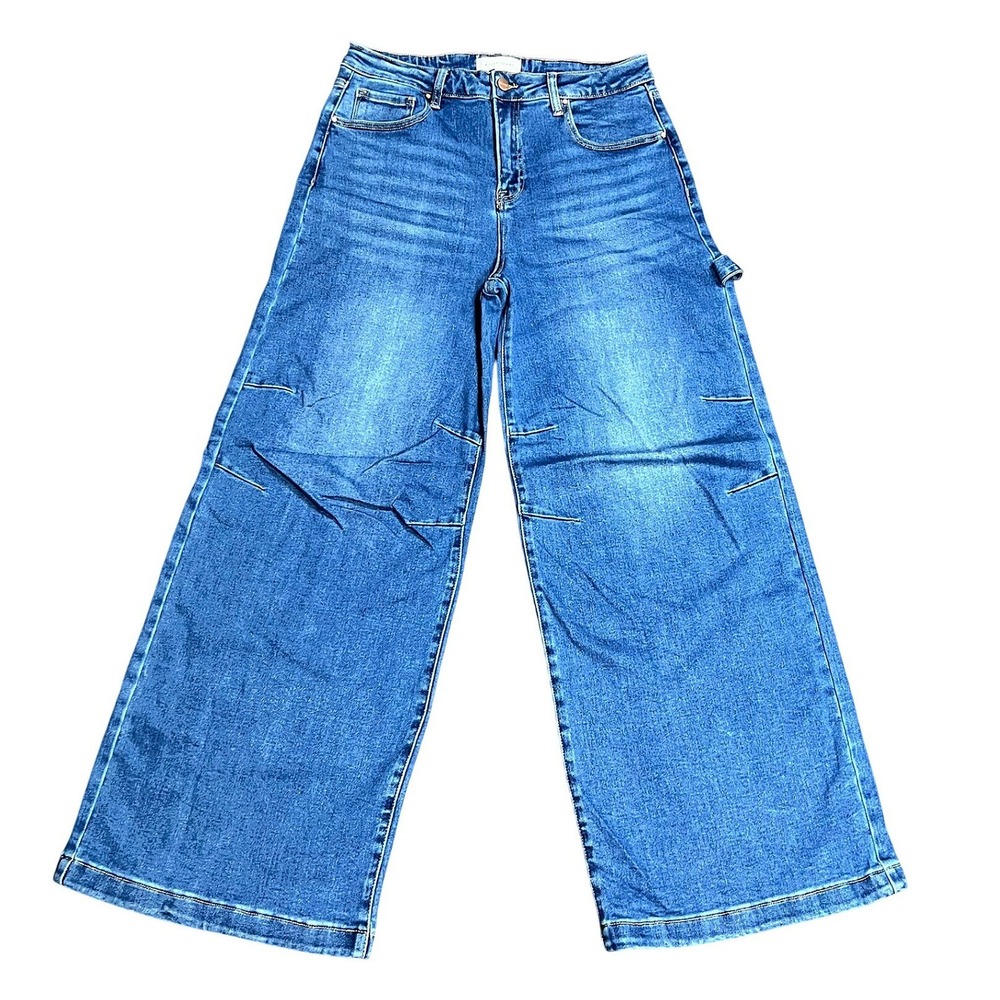 Risen Jeans Womens 13/31 Wide Leg Carpenter Utility Denim Medium Wash PW21250